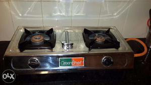 5 months old green chef double burner gas stove