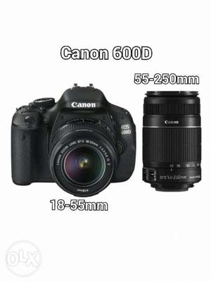 Canon 600D, with two lenses, 16GB memory card,