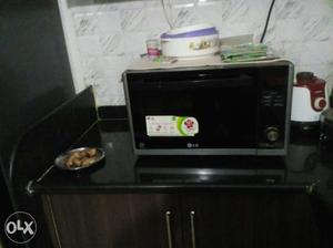 Grey-and-black Microwave Oven
