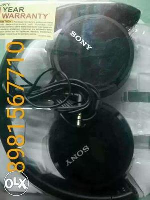 New Sony Black Corded Headphones