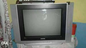 Silver And Black Samsung Crt Tv