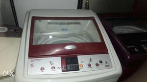 White And Brown Top Load Washing Machine