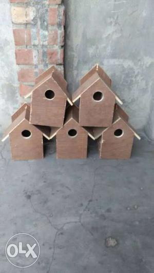 Brown Wooden Bird Houses