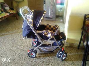 Black And Tan Plaid Baby Stroller