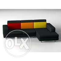 Black And Yellow Sectional Couch