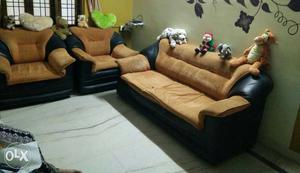 Black Couch And 2 Armchairs