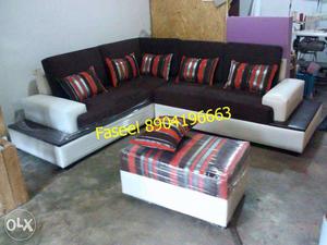 Brand new design triple color combinations corner sofa set