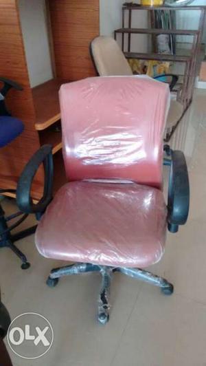 Pink Padded Rolling Chair