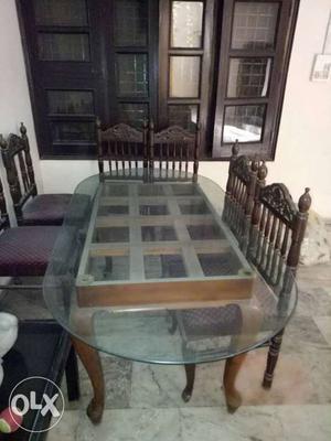 Six chair in very good condition dining table..