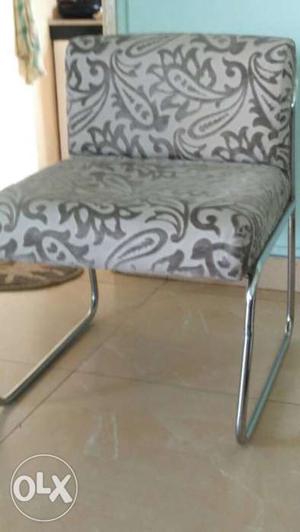 Stainless Steel Gray Paisley Padded Chair made by stellar