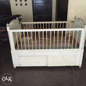 Toddlers' White Wooden Crib