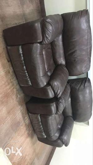 Two leather recliner single seater