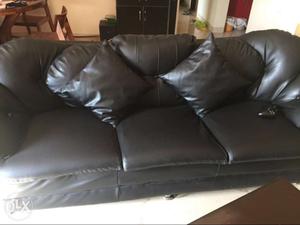 Very comfortable sofa made of leatherette