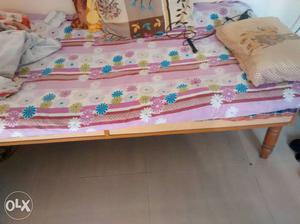 Wooden single bed, cot