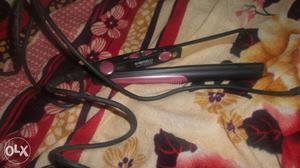 Black And Pink Corded Hair Flat Iron