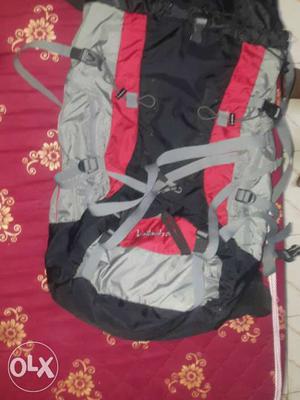 Black Red And Gray Hiking Bag
