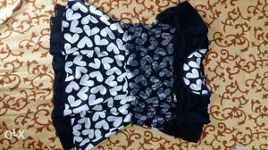 Black and white party top