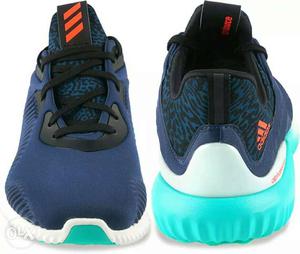 Blue Black Adidas Low Top Sport Shoe