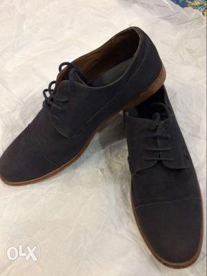 Blue Suede Semi Formal Shoes - UK 11