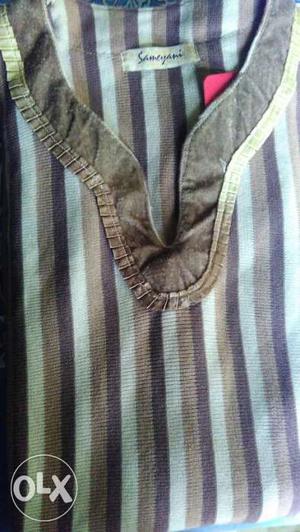 Brown stripe courdoiry wd velvet color