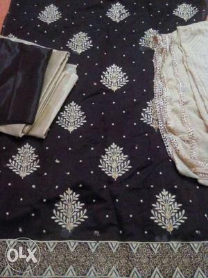 Coffee coloured churidhar material with lining.It's bought