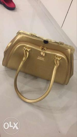 Gold Leather Shoulder Bag