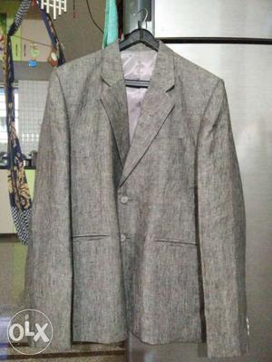 Gray colour Linen Suit/blaser suitable for medium size with