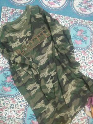 Green And Brown Camouflage Tops