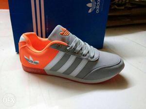 Grey And Orange Adidas Sneakers