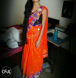 Latest Designer Ready mate Women's Orange Saari