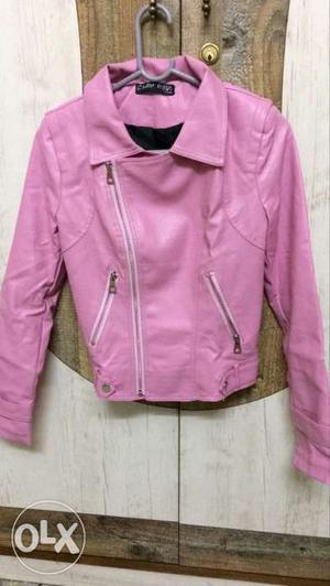 Pink Leather Jacket! Awesome Quality! SIZE-S!