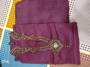 Purple Embroidered Pathani