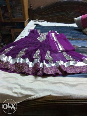 Purple Floral Sari Dress