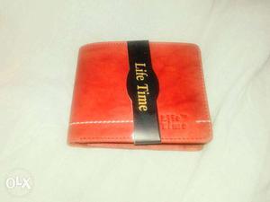 Red Lite Time Leather Wallet