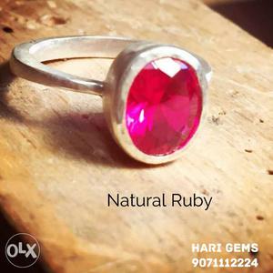 Ruby Birthstone Silver Ring