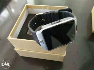 Silver And Black Dz 09 Smart Watch With Box