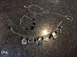 Silver Chain Necklace And Bracelet