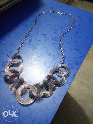 Sterling Silver Ring Chandelier Chain Necklace