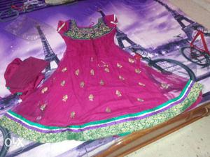 Women's Pink Sari Dress