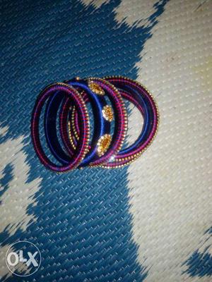 Womens Purple And Blue Bracelets Set