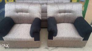 Black And Gray Padded Armchair