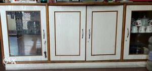 Brown And White Wooden Kitchen Cabinets