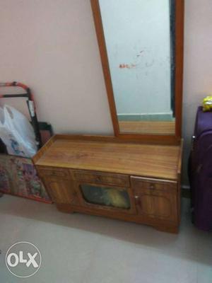 Brown Wooden Cabinet And Brown Wooden Frame Rectangular