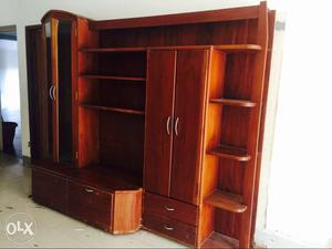 Brown Wooden Cabinet With Shelves