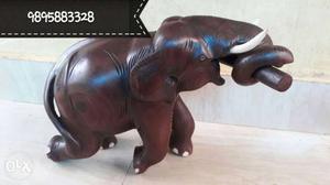 Brown Wooden Elephant Figurine