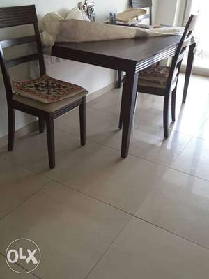 Brown Wooden Frame Dining Table Set