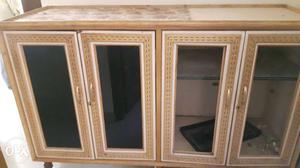 Brown Wooden Framed 4 Door Cabinet