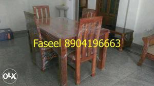 G54 teak wood dining table set latest with fours chairs