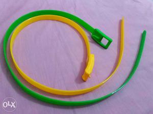 Green And Yellow Plastic ladies Belt together at 100 in good