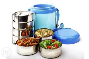 Stainless Steel 4 Layer Stackable Round Food Container